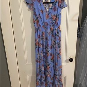 Flutter sleeve front Slit Maxi